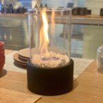 Fancy Flames Bioethanol fireplace black round glass 27x16cm with decoration stones